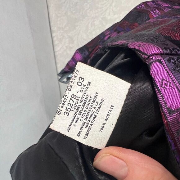 Jessica McClintock Gunne Sax Strapless Purple Mixed Print Cocktail Dress Sz 11‎ - Picture 9 of 11